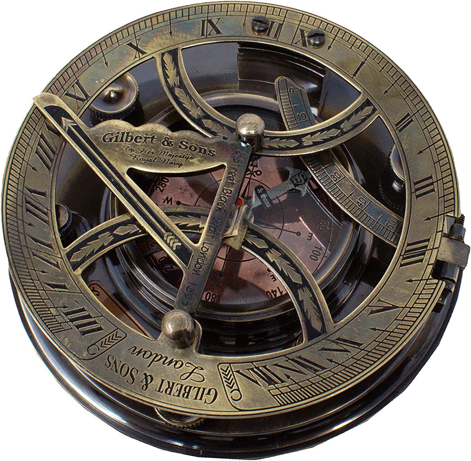 Brújula de bautizo, regalo de bautizo, brújula de reloj de sol grande de 5 pulgadas, regalo de bautizo, regalo de bautismo chica, brújula grabada, brújula de jubilación personalizada
