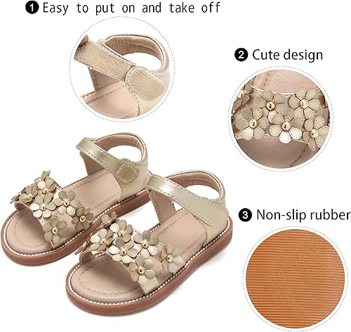 Miniatura 6 de GINFIVE Sandalias para niñas pequeñas, sandalias para niñas y niños pequeños