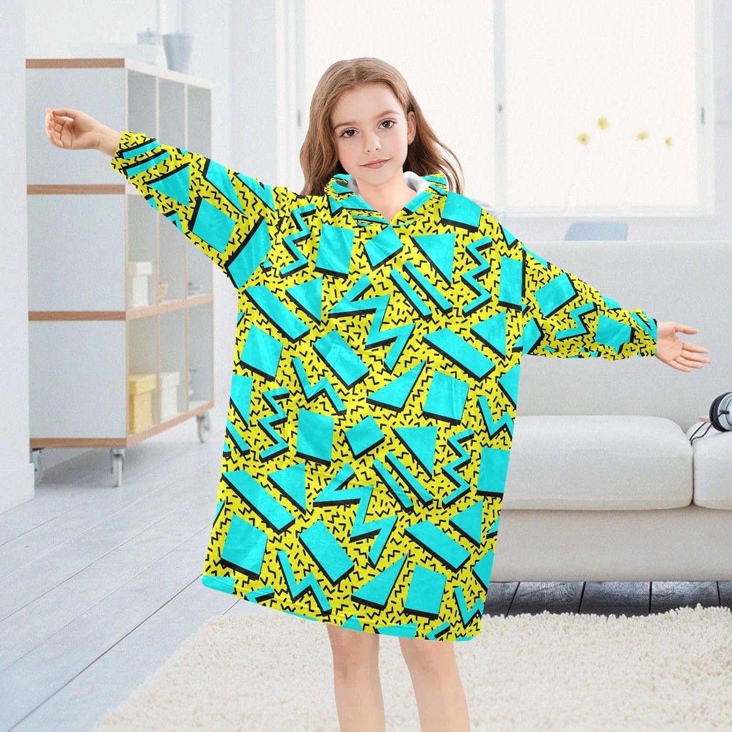 Wearable Blankets for Kids, Super Soft Warm Cozy Oversized Blanket Hoodie, Gifts 3-14 Y Boys Girls Teens with Pocket