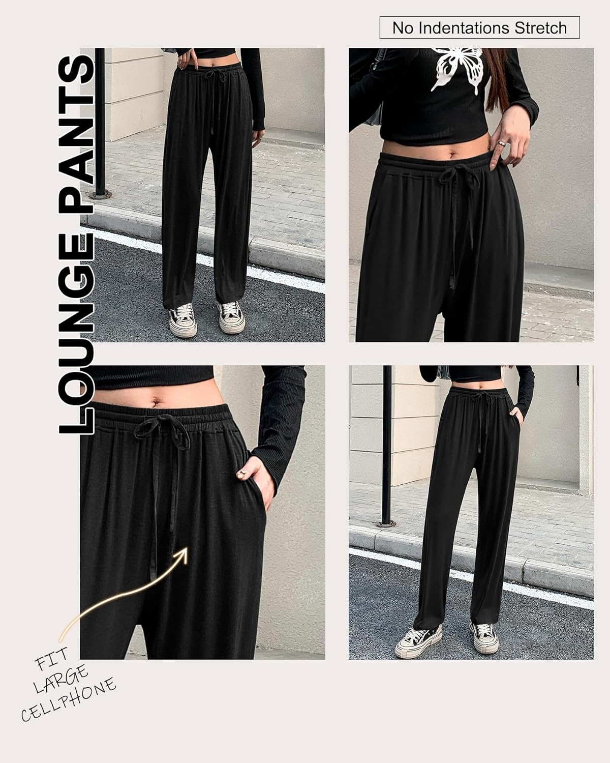 OLIKEME Womens Yoga Pants Loose Comfy Casual Lounge Pants Wide Leg Running Pants Lightweight Workout Pants with Pockets - Image 2