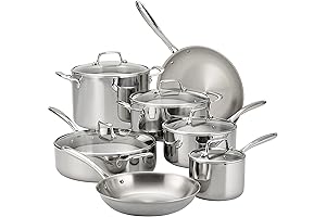 Tramontina 80116/1012DS Stainless Steel Tri-Ply Clad 12-Piece Cookware Set with Lids