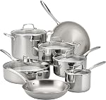 Tramontina Stainless Steel Tri-Ply Clad 10-Piece Cookware Set, Glass Lids, 80116/1011DS