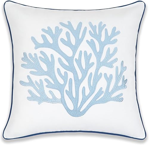 Miniatura 6 de Hofdeco Premium Funda de almohada para patio costero para interiores y exteriores, 20 x 20 pulgadas, repelente al agua para patio trasero, sofá,