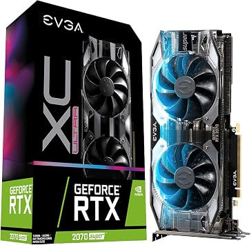 EVGA 08G-P4-3173-KR GeForce RTX 2070 Super XC ultra gaming، 8GB GDDR6، Dual HDB Fans، RGB LED، Metal Backplate