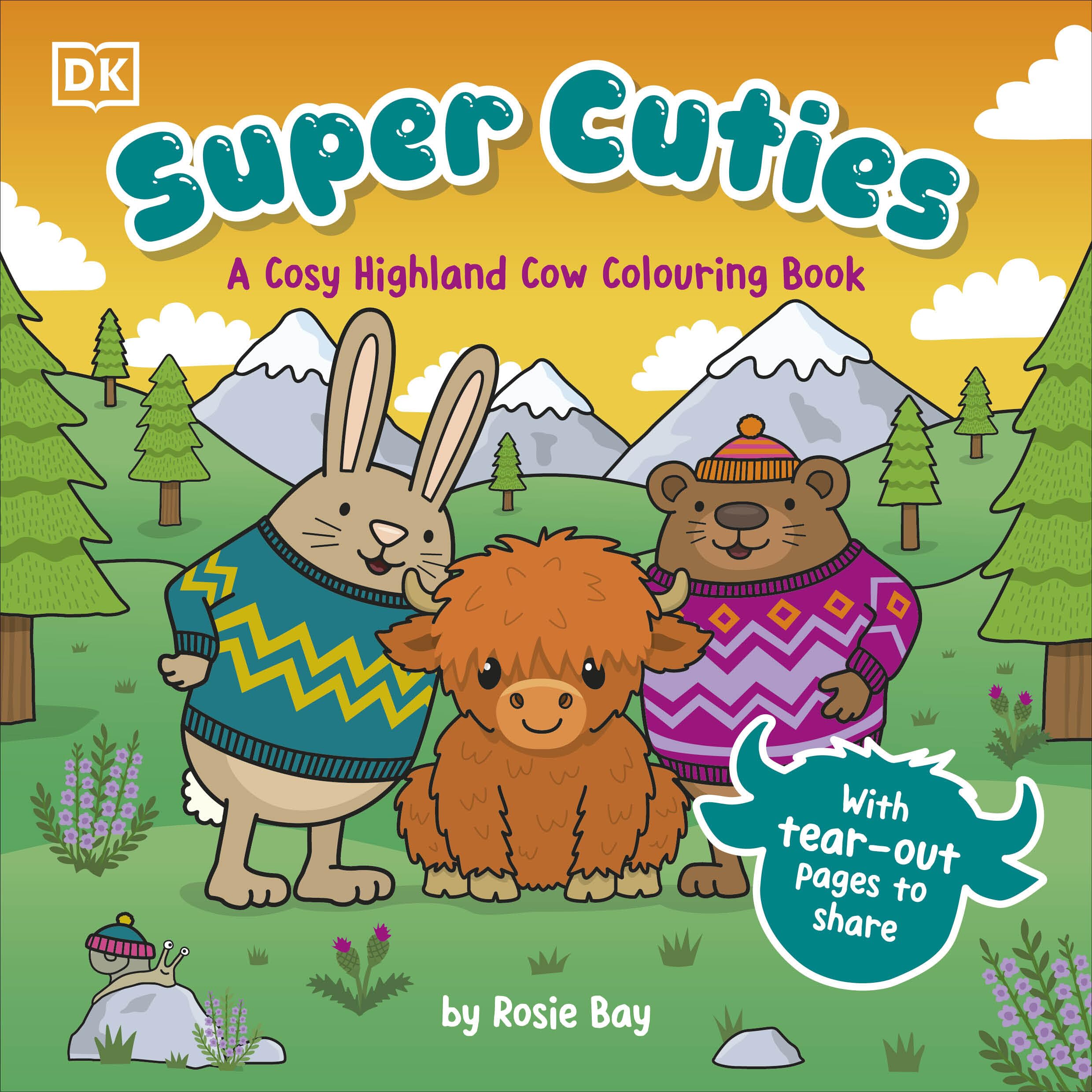 Super Cuties A Cosy Highland Cow Colouring Book: With Tear-Out Pages to Share