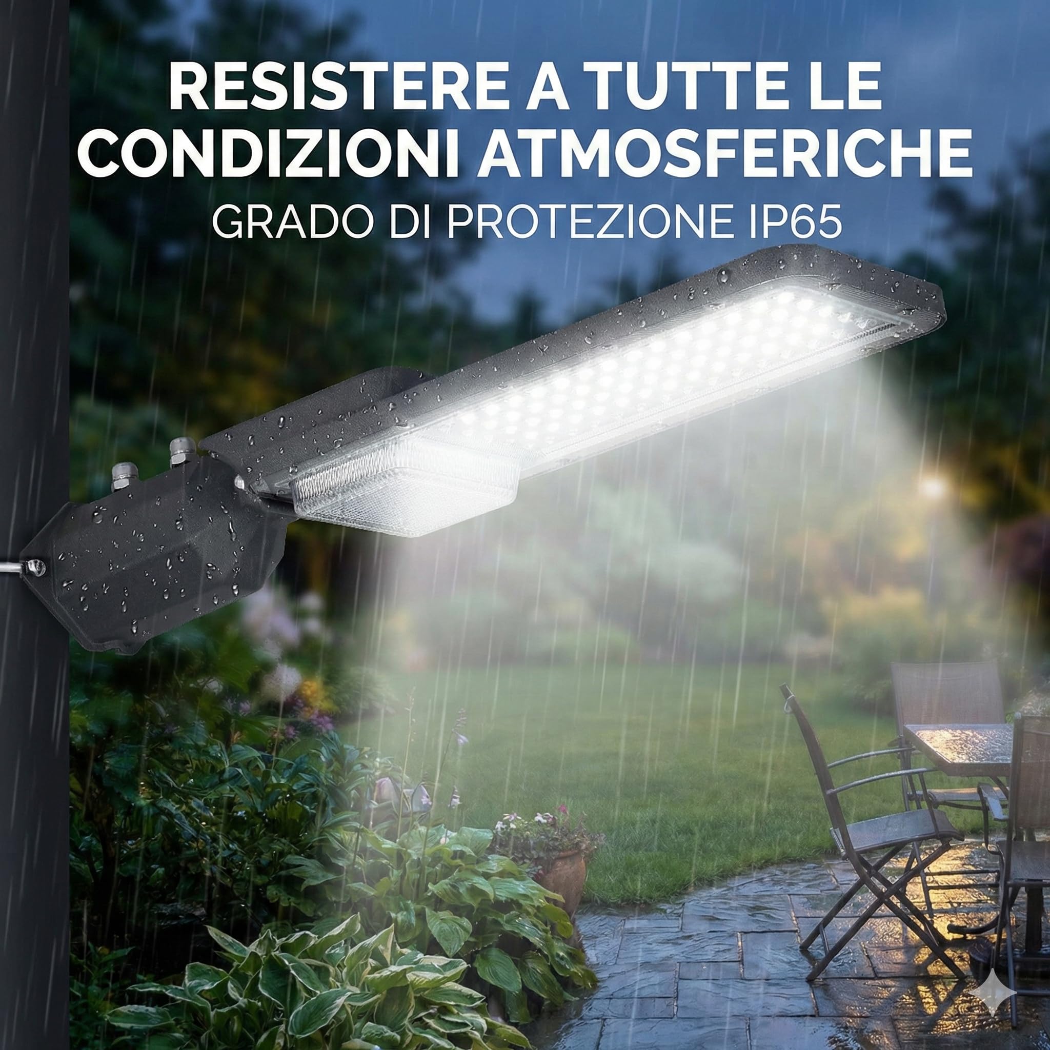 Dopa Lampione Stradale elettricio LED 6000K ad Alta Luminosità – IP65 Impermeabile, Alluminio Pressofuso, Braccio Orientabile ±70°, Illuminazione Esterna 50W / 100W / 200W (50W)