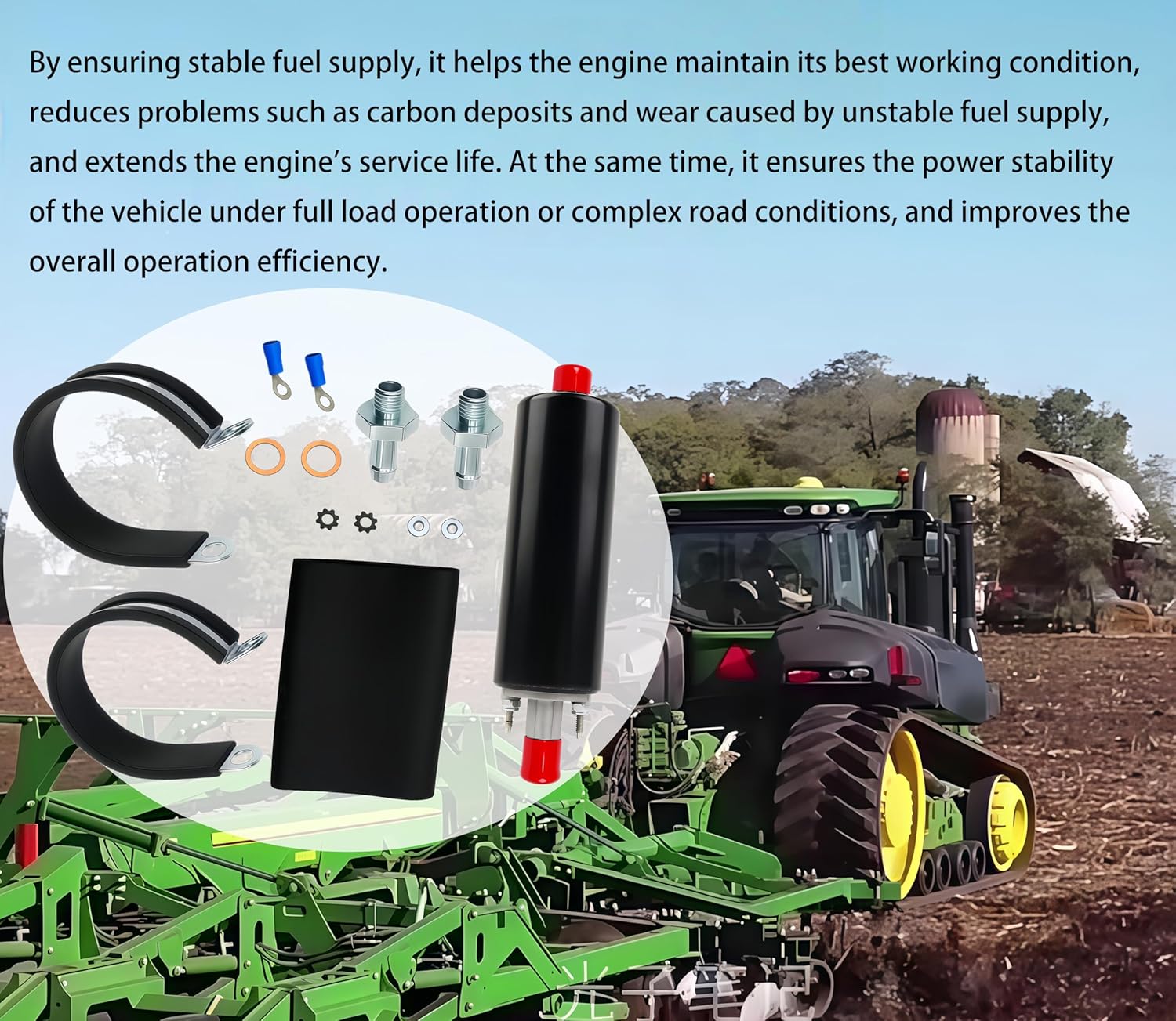 12V BUC10543 Fuel Pump & Filter Kit | Electric Unit Compatible with John Deere XUV 620i, Gator & Oil System, M155491 AUC11924 AM136232