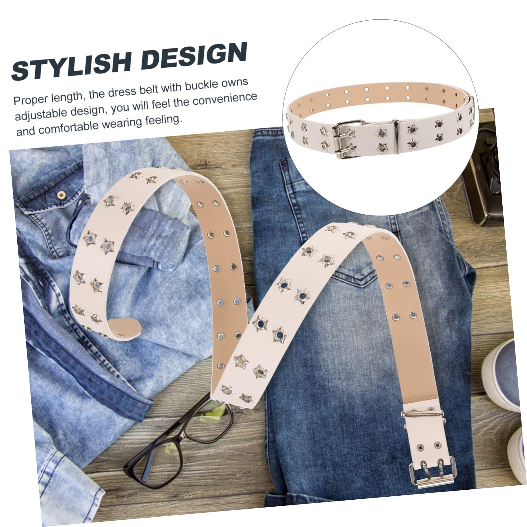 5piezas Cinturón Punk Delicado Para Mujer Cinturón De Moda Remaches Estilo Retro y Versátil Para Fiestas y Uso Diario