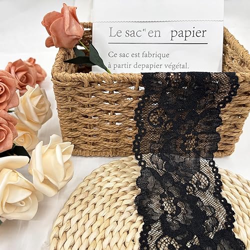 Miniatura 5 de Duuclume Tela de encaje de 3.15 pulgadas x 5 yardas, ribete de encaje vintage para costura, manualidades, vestido de novia, moda, manualidades,