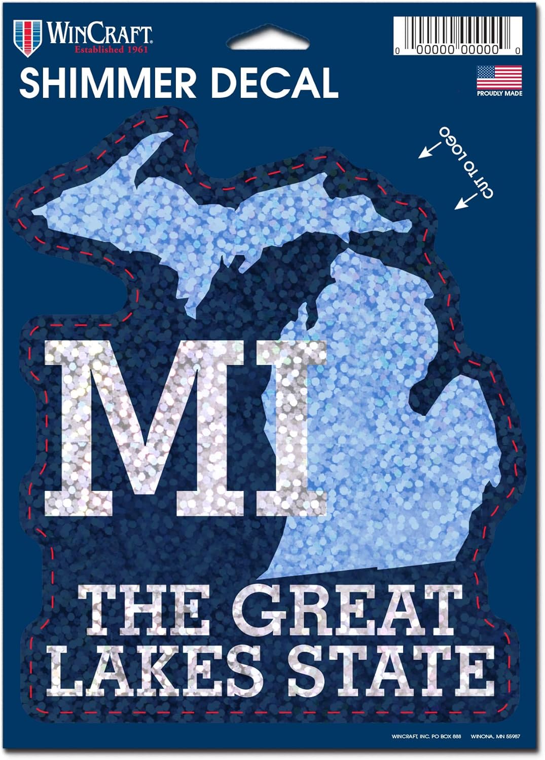 WinCraft Destination Michigan State/Michigan Shimmer Decals 5" x 7"State/Michigan Shimmer Decals 5" x 7", Multi, NA