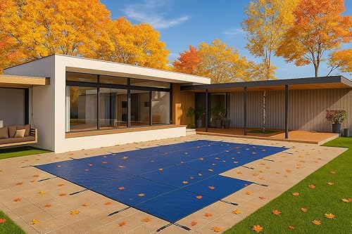 Vista 42 de WaterWarden Cubierta de seguridad sólida para alberca enterrada, cumple F1346 de la ASTM según UL, triple costura, con accesorios, 16 x 40 pies