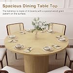 Round Dining Table, 47.24 Inch Dining Table Kitchen Table Small Dinner Table Farmhouse Kitchen Dinning Table for Dining Room Kitchen,Living Room, Natural