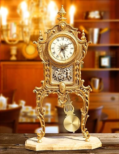 Miniatura 3 de NiHome Reloj de pared de cuarzo de repuesto de péndulo, péndulo de reloj retro mecánico tradicional de aluminio, alto brillo, ligero para el hogar