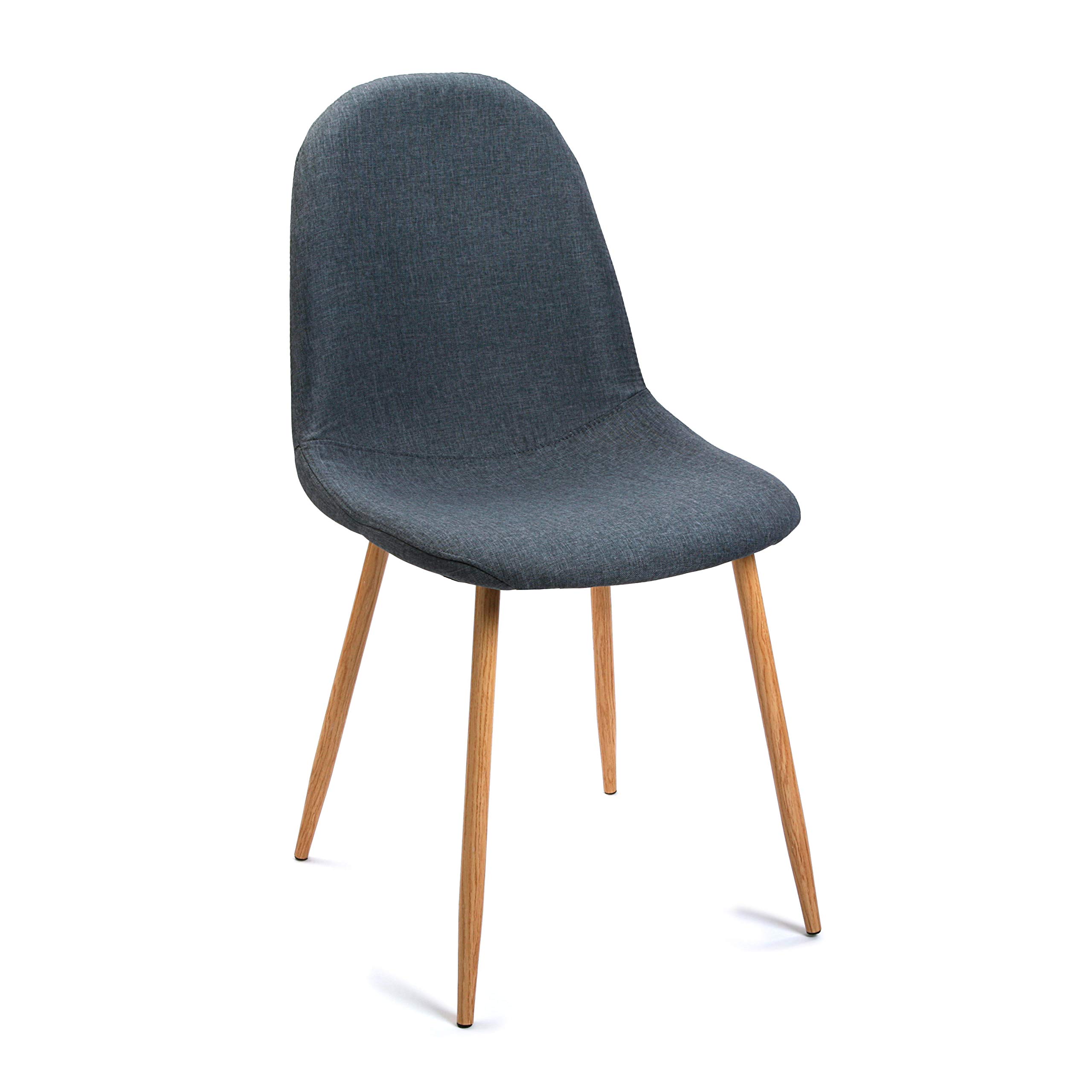 Versa 19840293 Chaise Simili Cuir Bleu 86,5 x 44 x 52 cm