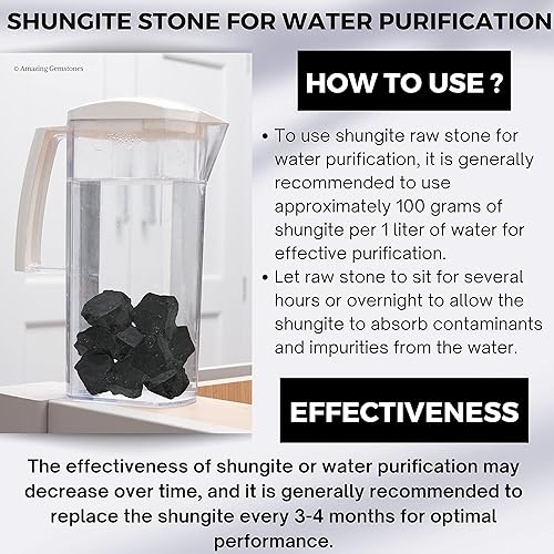 Miniatura 5 de Amazing Gemstone Piedras de shungita crudas, piedras de shungita reales para purificación de agua, 1.181-2.756 in Piedra Shungite Original (12 lb)