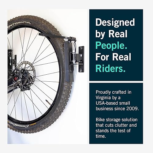 Vista 12 de StoreYourBoard Bike Swivel Rack – Wall Mounted Garage Bike Storage, Vertical Bike Rack with 120° Swivel Hanger & Stopper – Space-Saving Bike Rack