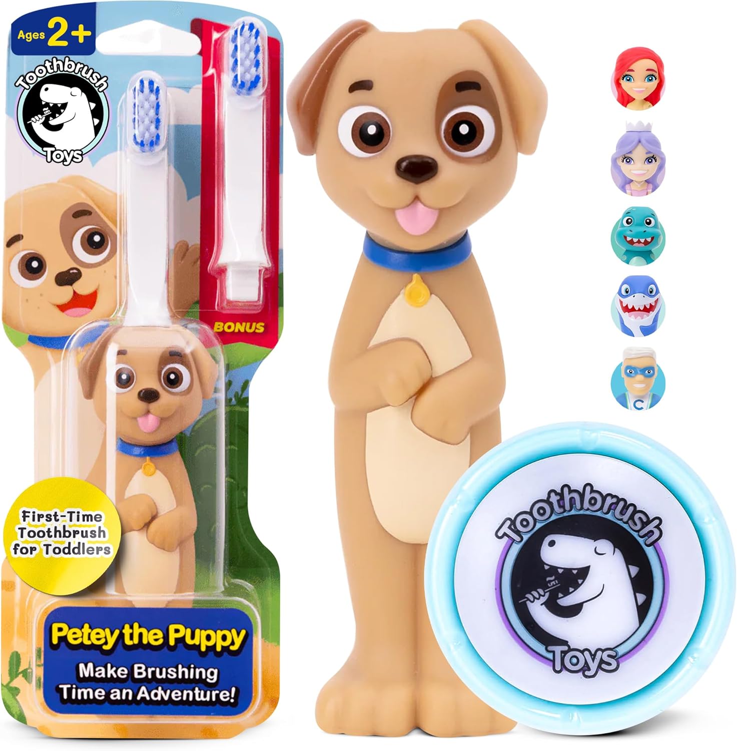Kids Toothbrush with Timer Set – Light-Up Musical Toothbrush Timer, Gift Set, Replaceable Head, Puppy Design