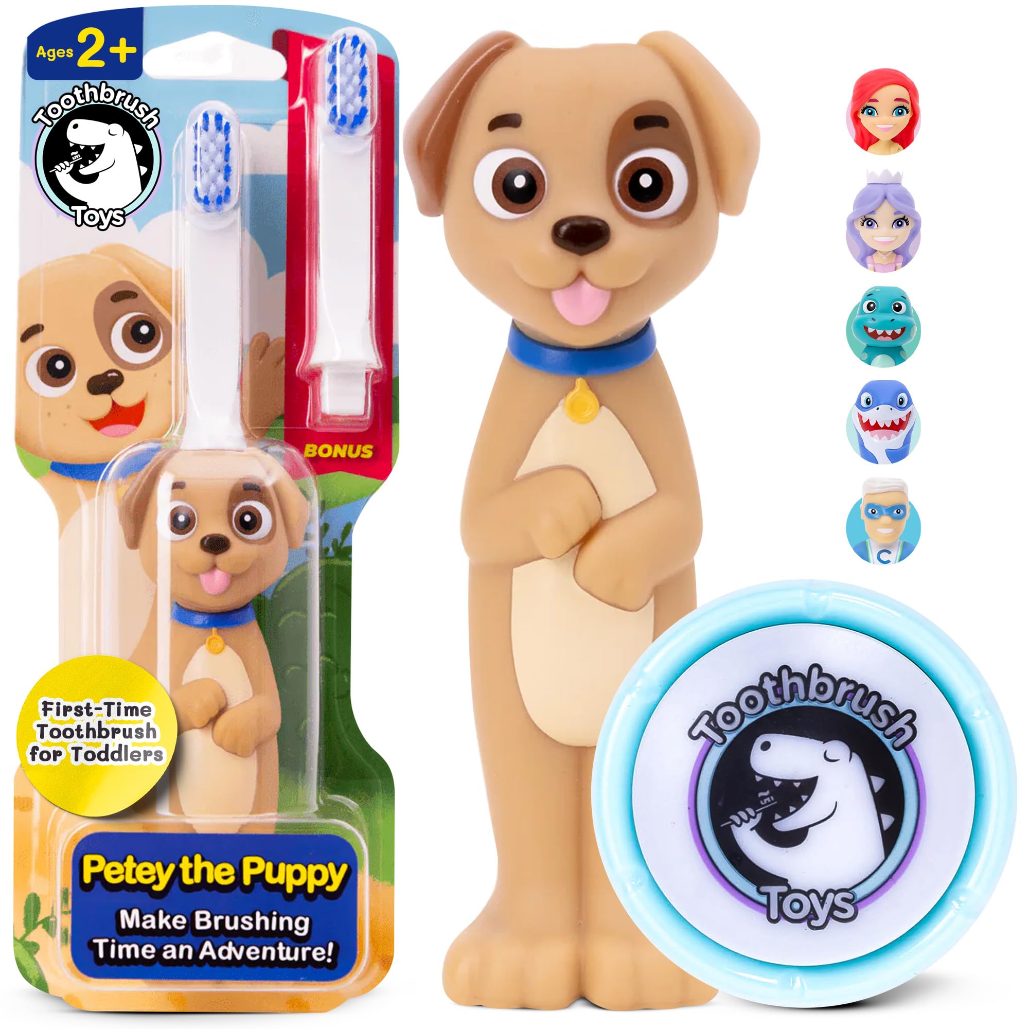 Kids Toothbrush with Timer Set – Light-Up Musical Toothbrush Timer, Gift Set, Replaceable Head, Puppy Design