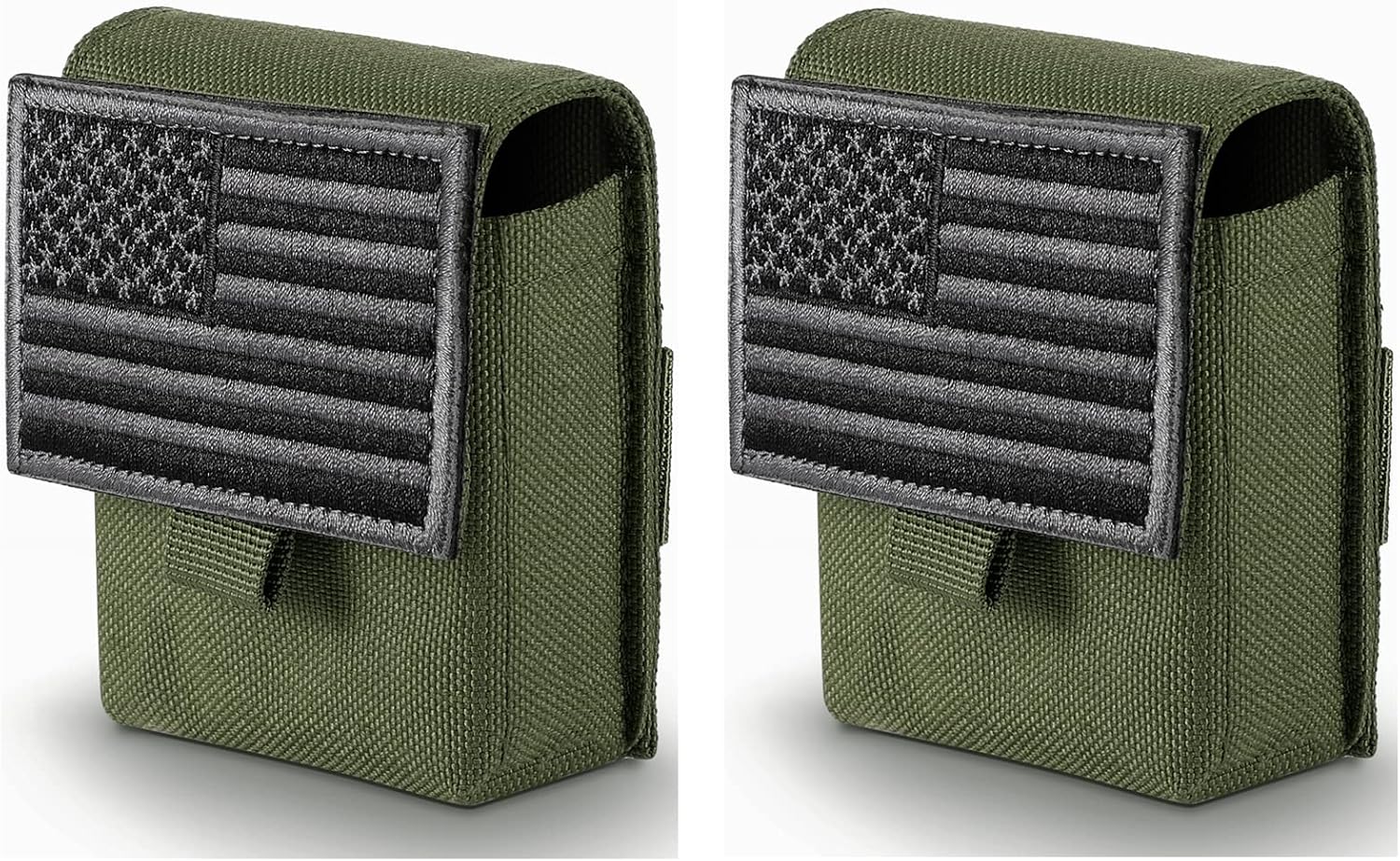 FRTKK 2 Pack Tactical Pouches, Molle EDC Compact Pouch Small Utility Pouch Accessories Battery Cigarette Case Card Holder Lighter Slot Mini Cigar Belt Waist Pack