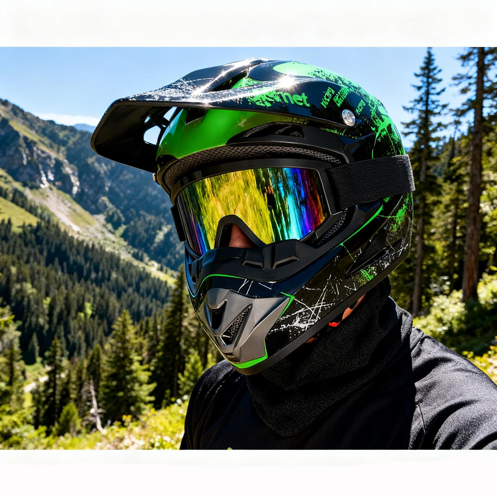Casque de motocross, casque de moto tout-terrain pour jeunes, tout-terrain, BMX, 4 roues, avec gants, lunettes et masque