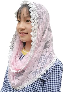 Girls Mantilla Veil Catholic Infinity First Communion Veil for Girls Flowergirl Veils Head-wrap for Girls C1
