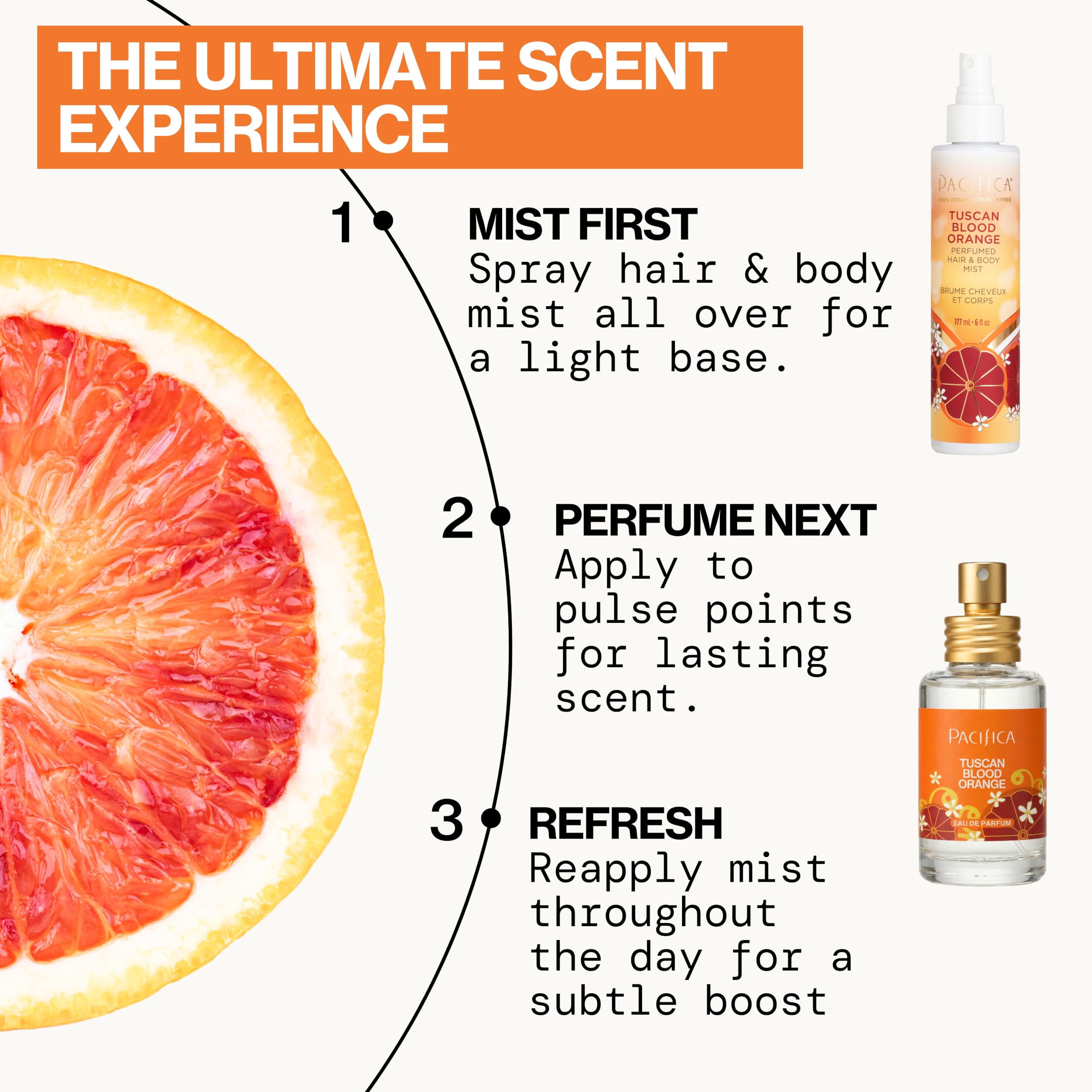 Pacifica Tuscan Blood Orange Perfume en spray con aroma a naranja roja, 29 ml