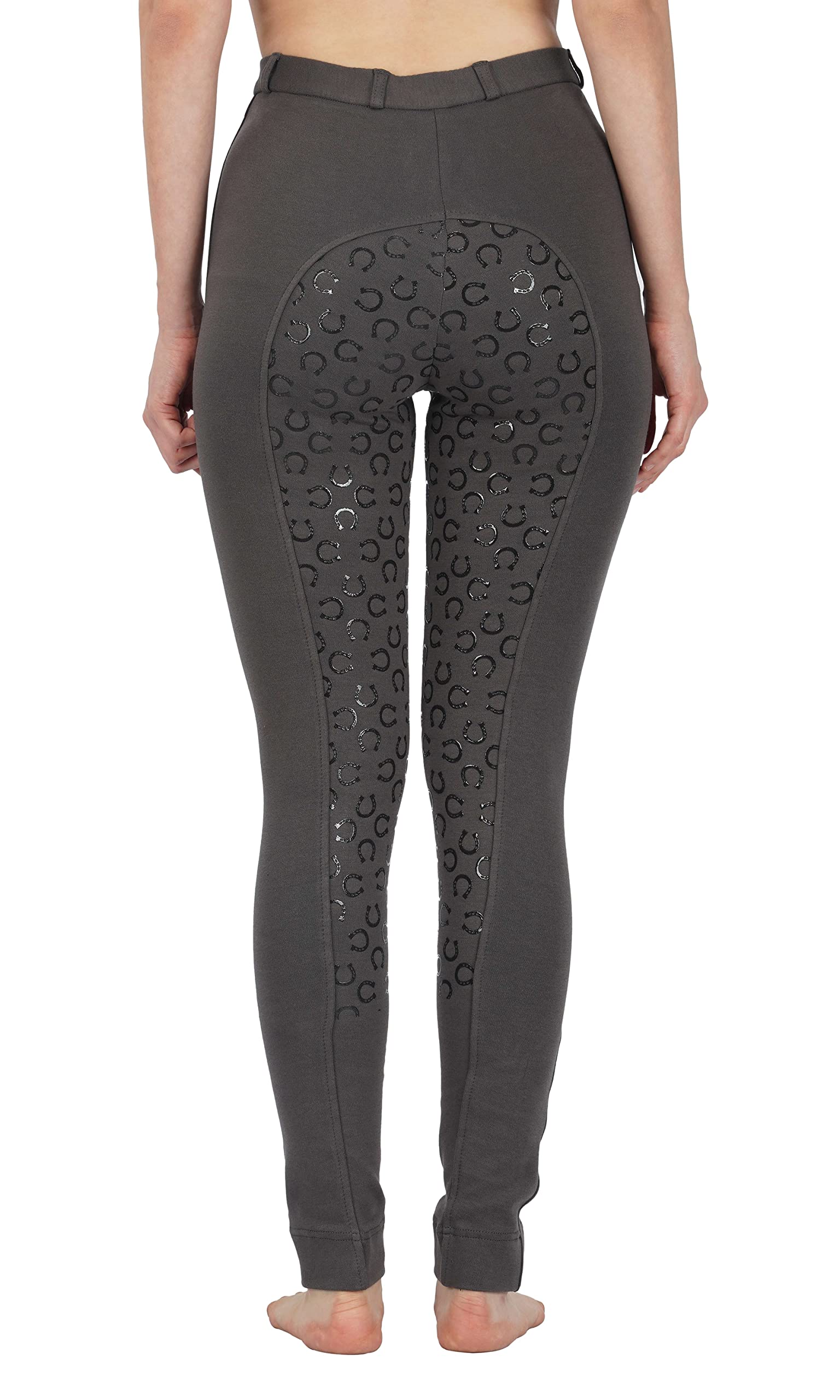 Women's Cotton/Lycra Soft Stretchy Silicon Jodhpurs JODS with Zip Pocket Ladies Knee Patch Equestrian Pants Full Seat 4 Way Stretch Jodhpurs Pant