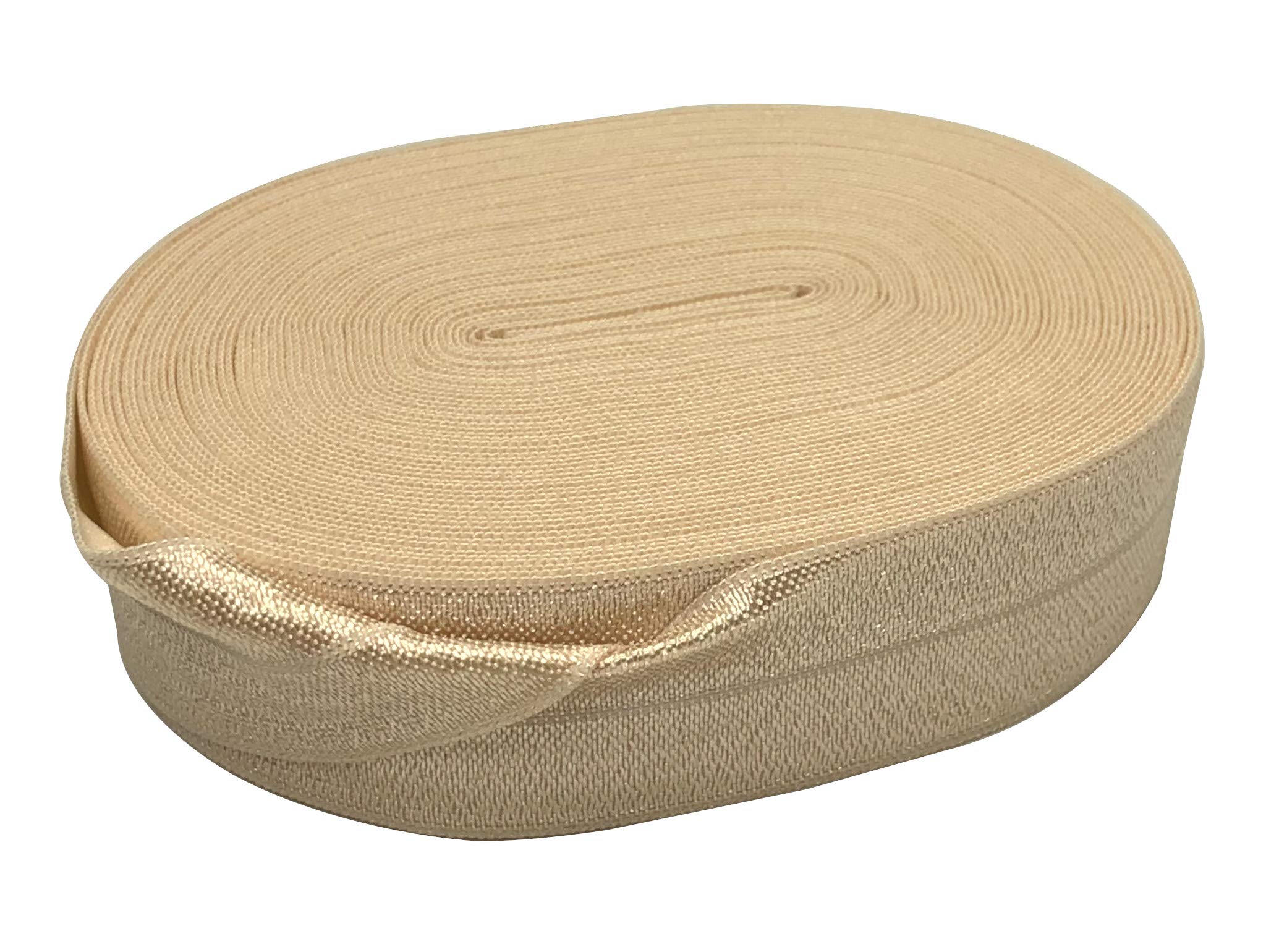 Bowtique Emilee 5/8 Inch Fold Over Elastic - 10 Yard Spool For Face Masks, Headbands, Hair Ties & DIY Crafts (Navy Blue)