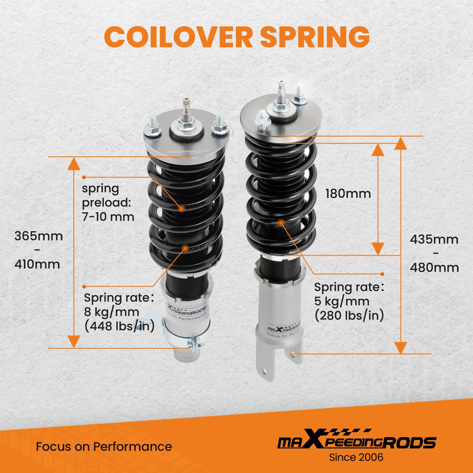 maXpeedingrods 4x Coilover Regulable de 24 Niveles, Amortiguador para Honda Civic 5th Integra 3rd Civic Del Sol para Acura Integra, Suspensión Roscada con Muelle Kit Completo de Resorte Helicoidal.