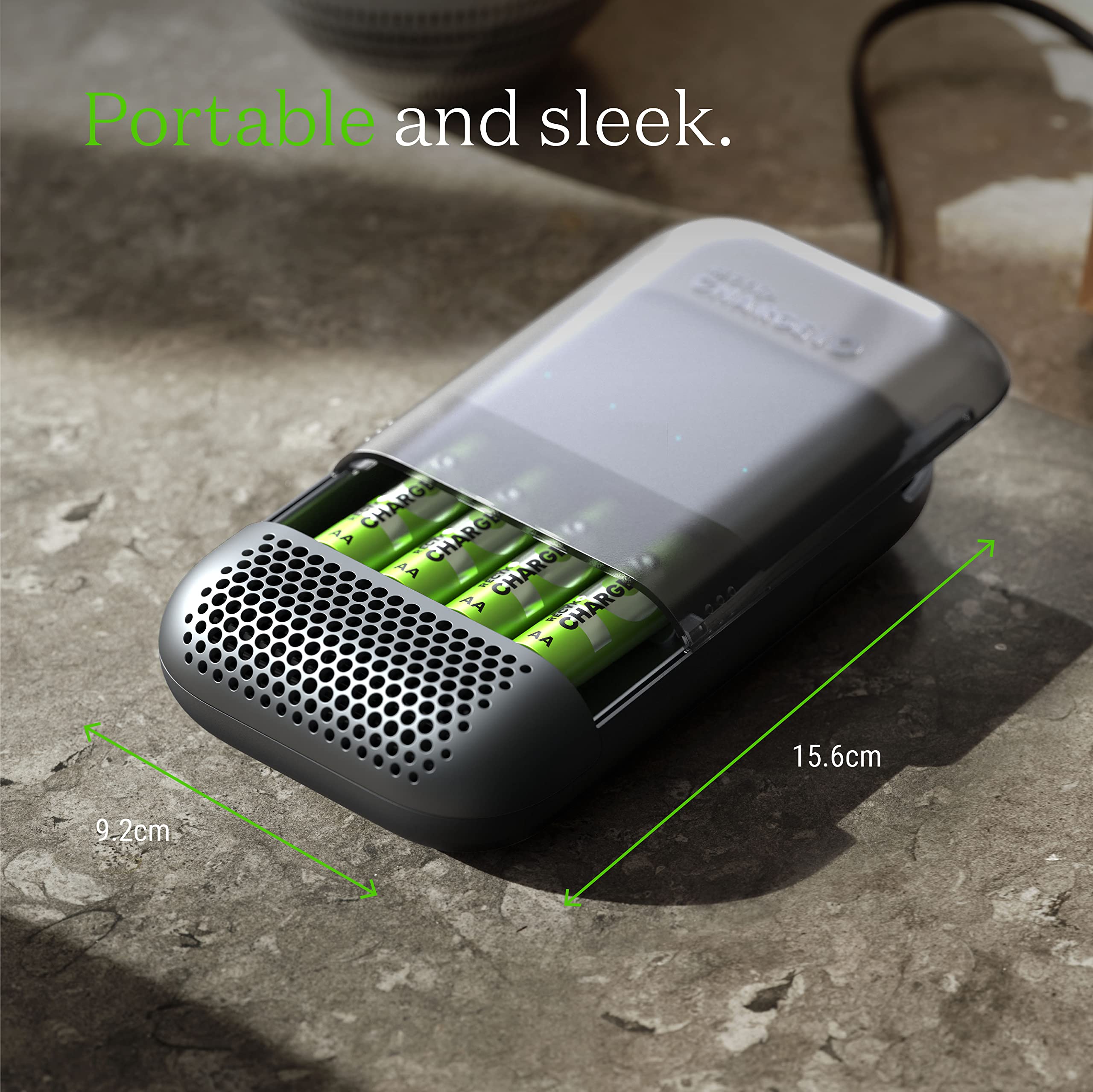 GP El cargador ReCyko Charge 10 Ultra Fast es el cargador de batería recargable NiMH más rápido del mundo, negro