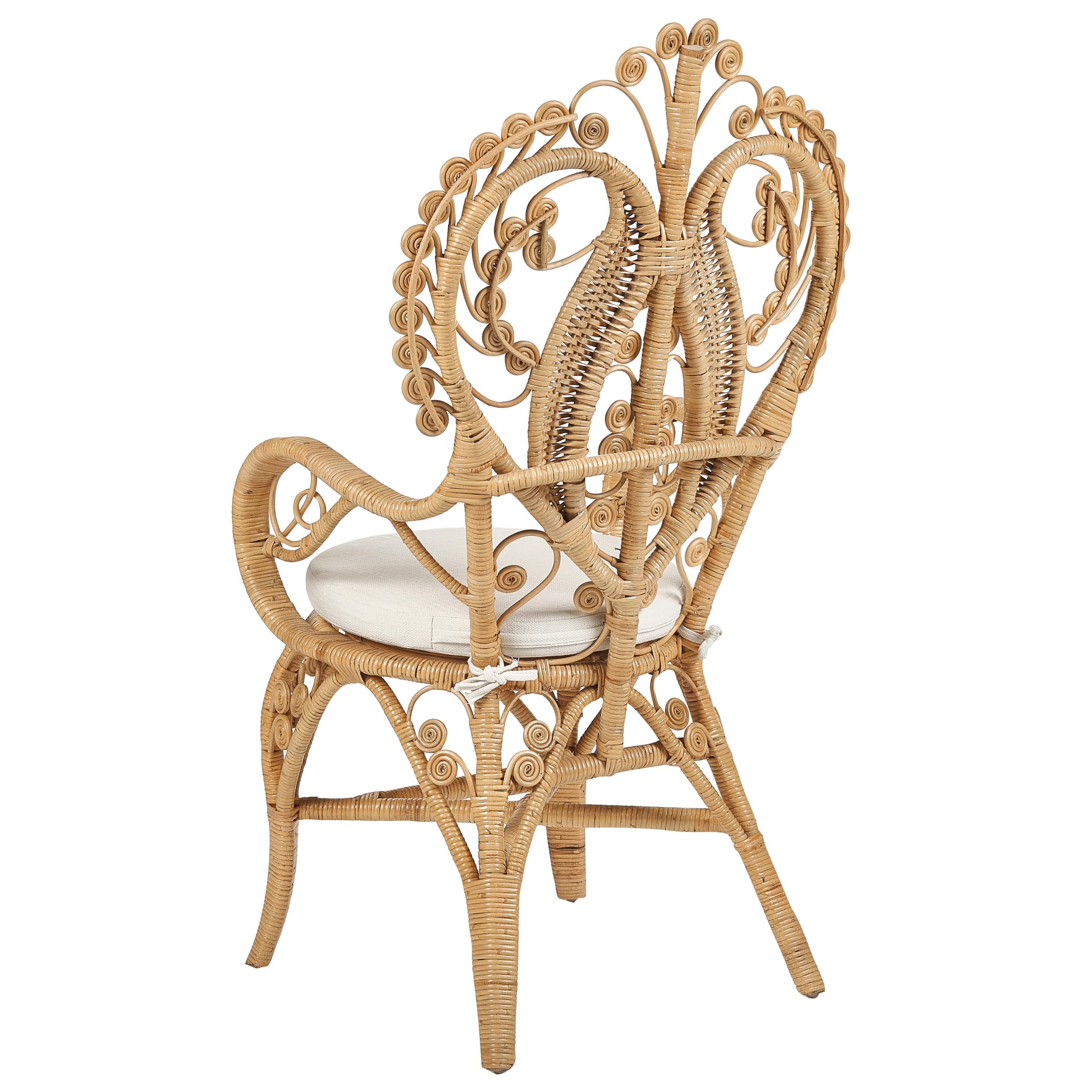 Beliani Pfauenstuhl aus Rattan natürlich/beige mit Kissen Indoor und Outdoor Carrara