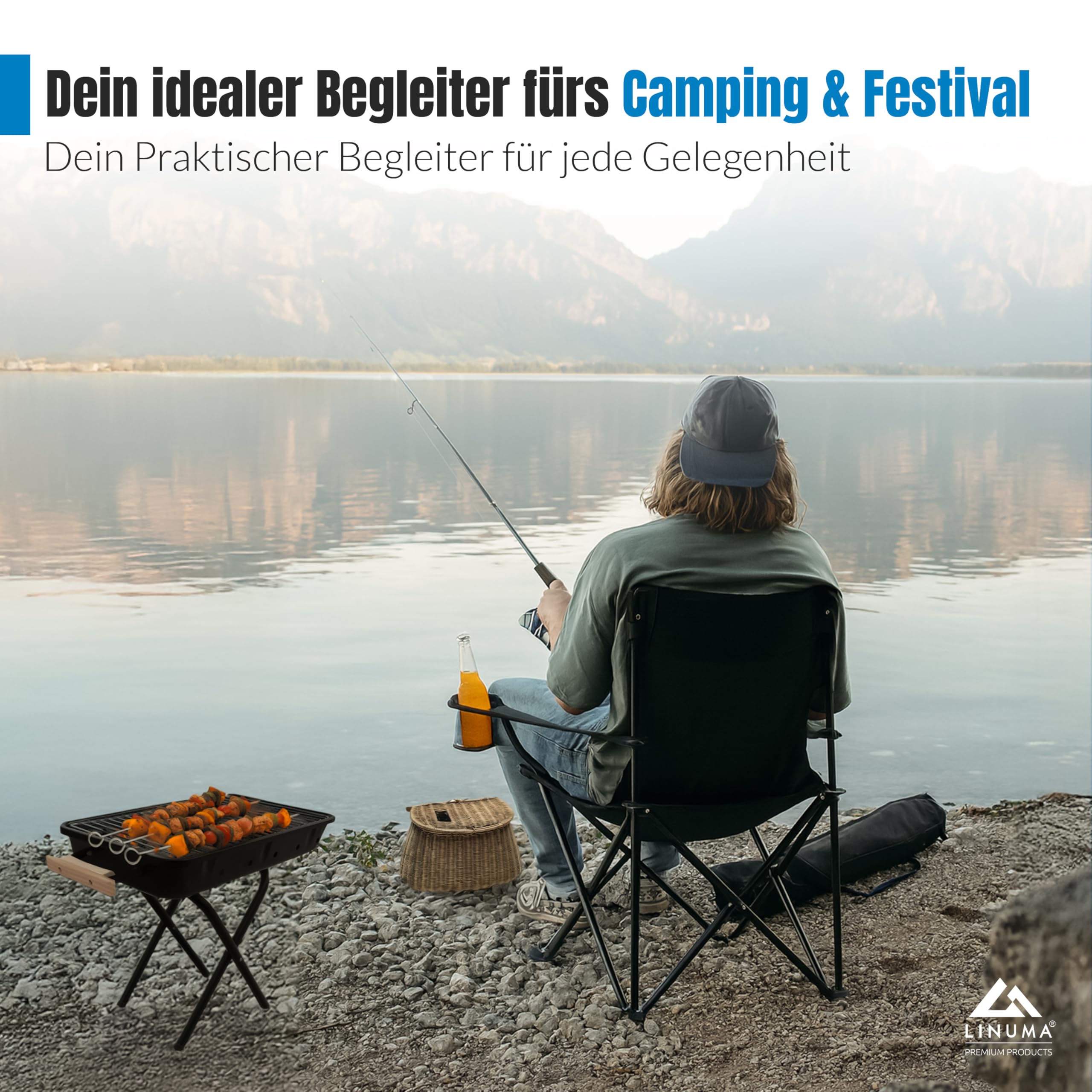 Sedia pieghevole mimetica da campeggio, da pesca, con portabicchieri e borsa per il trasporto, pieghevole, da giardino, pieghevole, da pesca (1, mimetico)