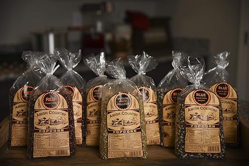 Miniatura 11 de Amish Country Popcorn Bolsas de 3-2 libras Juego variado de arpillera de 6 libras Blanco medio - Amarillo medio - Granos de palomitas de maíz