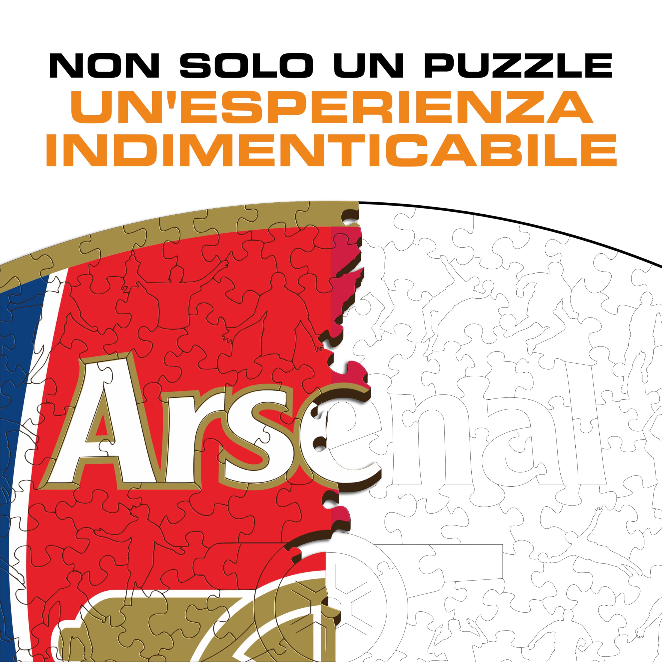 Iconic Puzzles, Arsenal Logo, Prodotto ufficiale, Puzzle di Legno per Adulti e Bambini, Legno 100% Sostenibile, Taglia S 150 Pezzi