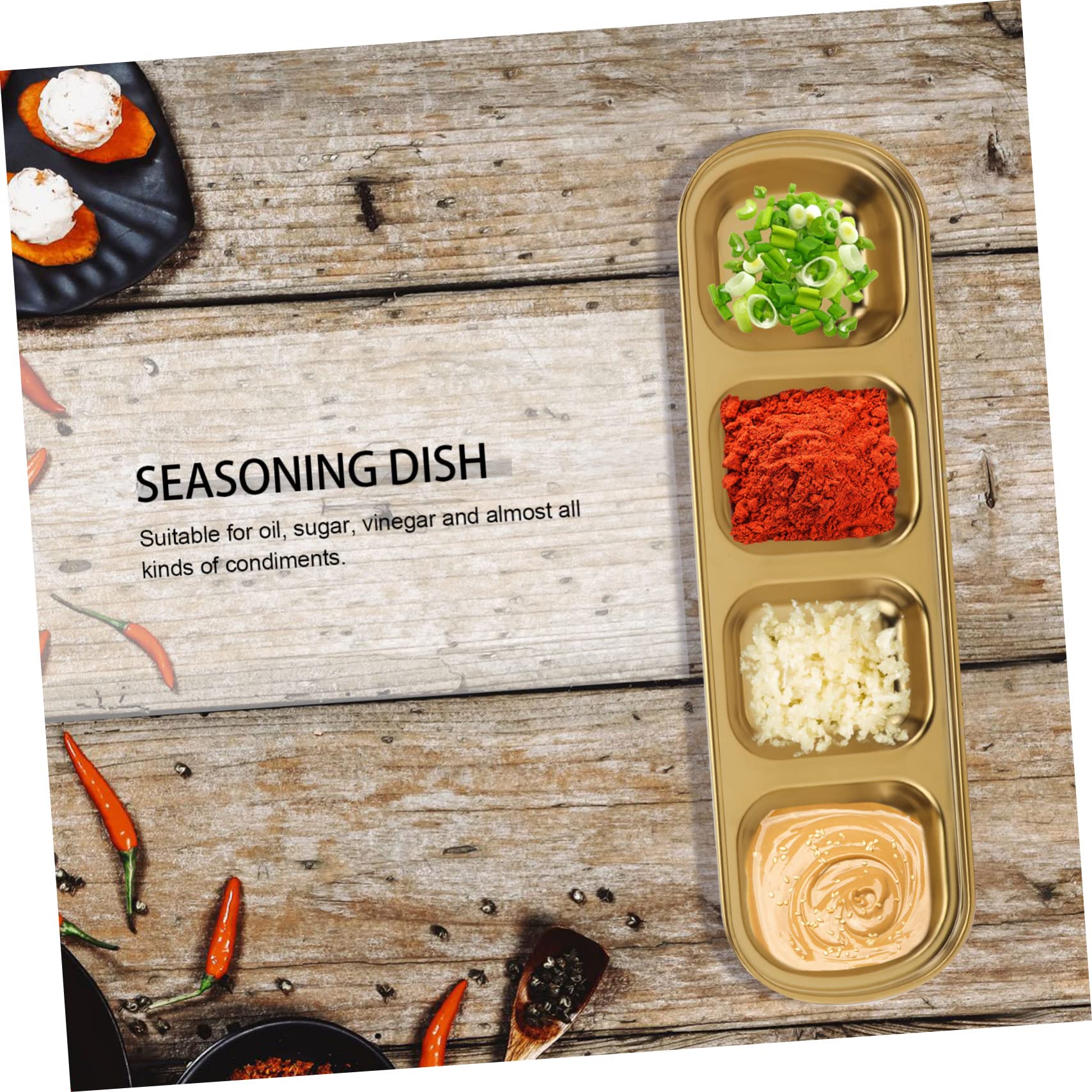 VINTORKY 1pc Seasoning Dish Condiment Bowls Condiment Sauce Cup Saucers Bowl Snack Dish Vinegar Dish Dipping Dish Tray Condiment Ramekins Food Soy Bowls Serving Bowl Trinket Dish Pan Golden