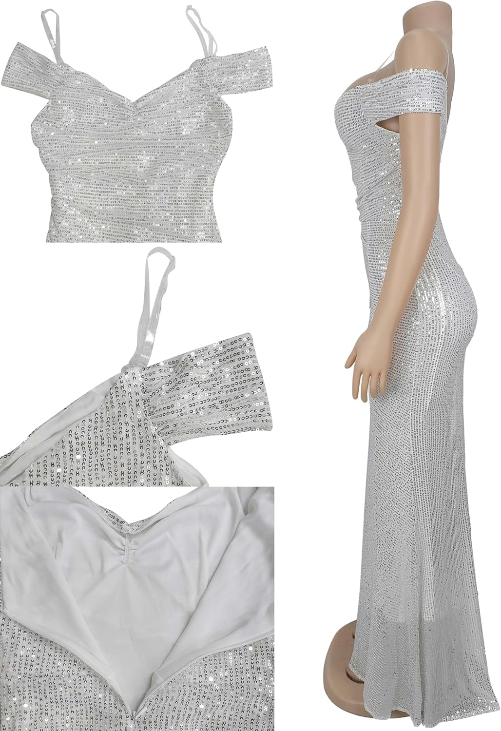 Fully Lined Soft Sequin Evening Dress for Women Formal,Wedding,Prom,Gala - Image 5