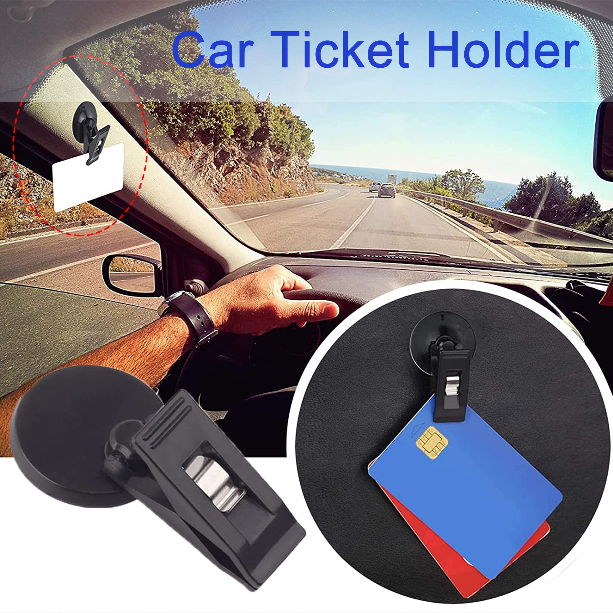 6 Pezzi permessi di parcheggio Porta biglietti Parabrezza porta biglietti parcheggio Porta note Finestrino auto Visiera parasole Occhiali Clip Card Morsetto per parabrezza e banconote per auto
