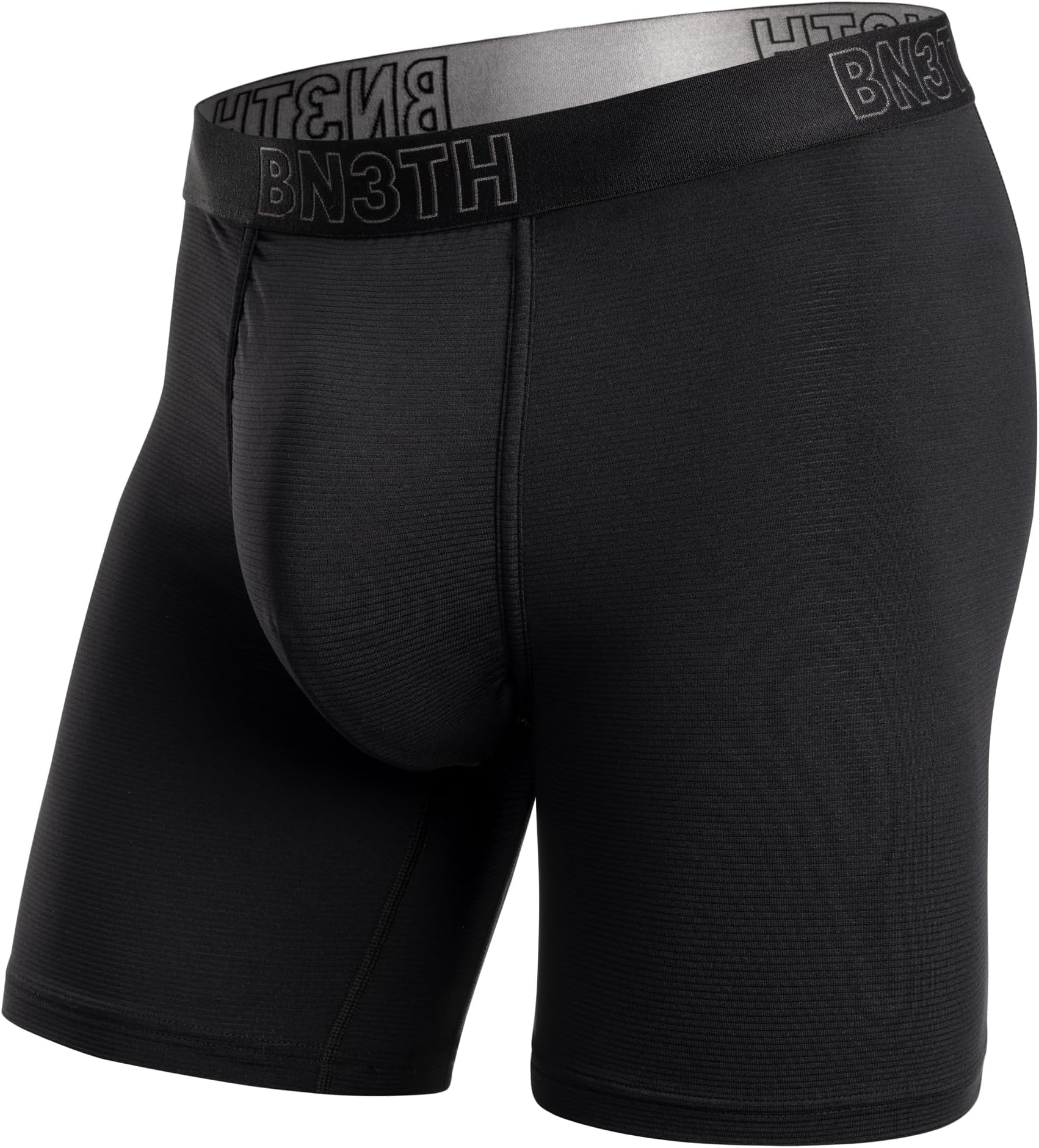 Men's Pro Flex Boxer Briefs, 3D Pouch, Breathable Mesh Recycled Polyester, Chafe-Free, No-Roll Waistband, Everyday Anti Odor Sports Underwear, Moisture-Wicking, 6.5" Inseam - Black - X-Large