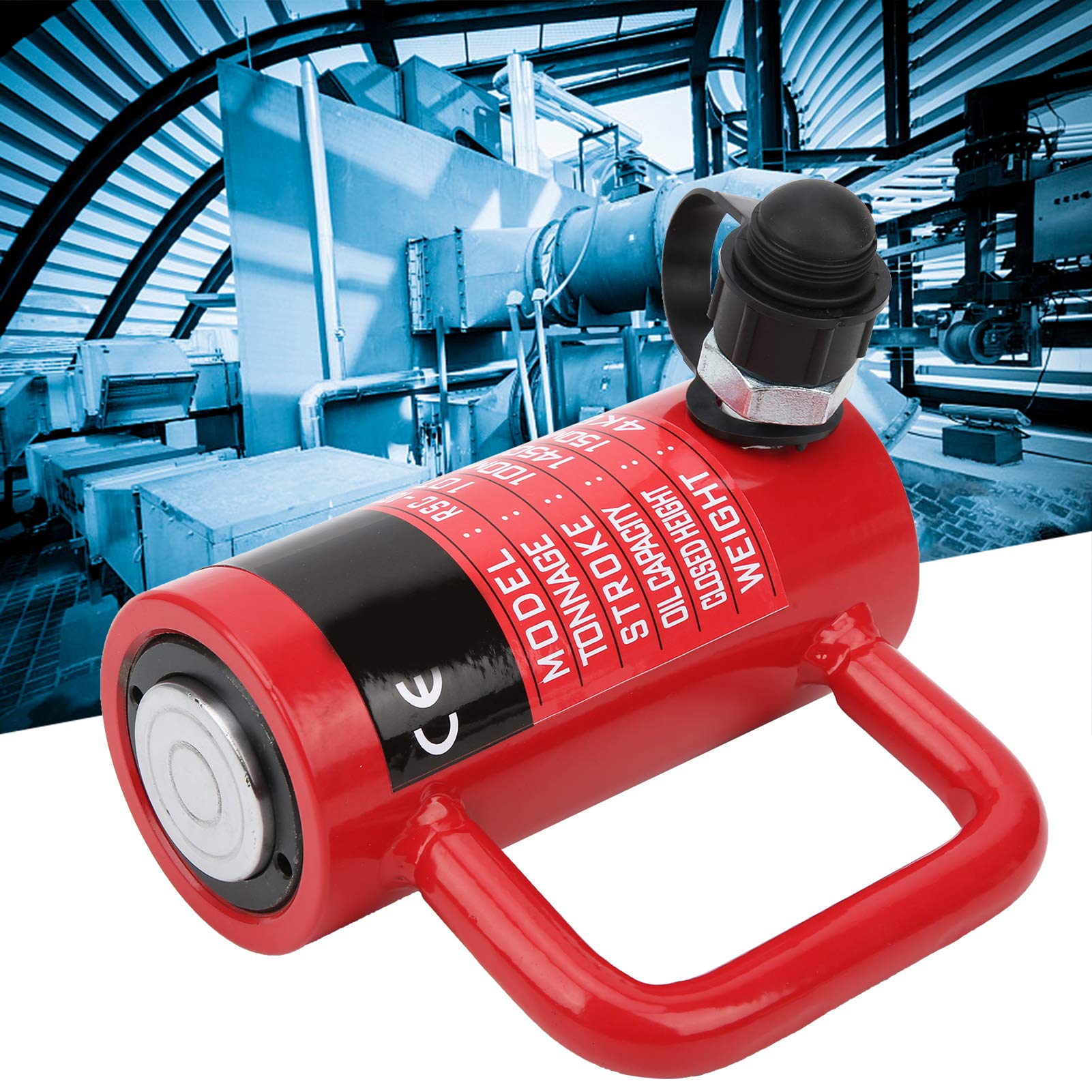 10T Cilindri Idraulici Separati RSC-10100 per Piccoli Spazi, Connettore ZG3/8in Filettato, Rosso, 45 Materiali in Acciaio, elettricità, Industria Chimica, Macchinari