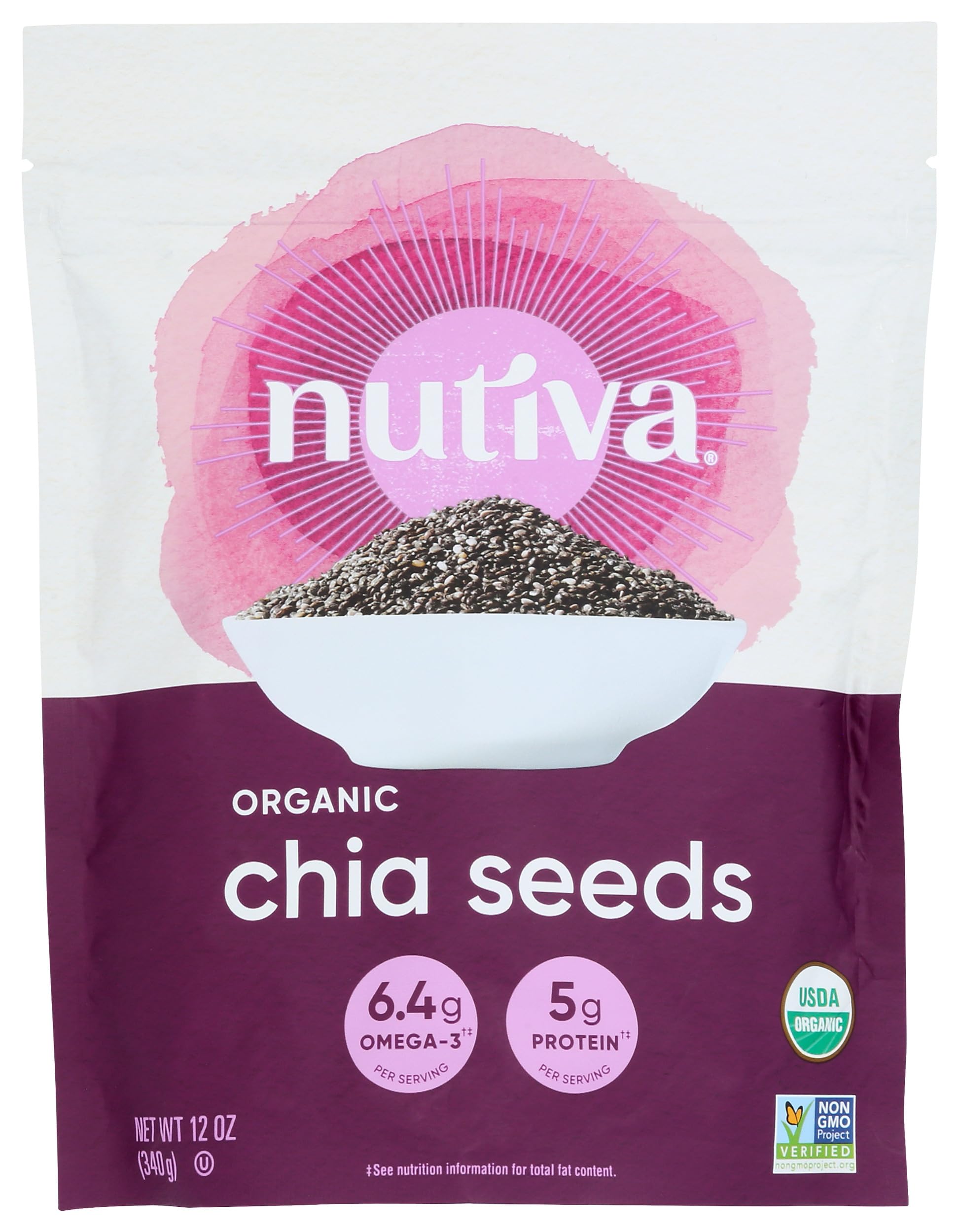 Nutiva Organic Chia Seed, Black, 12 Ounce (Pack of 1)