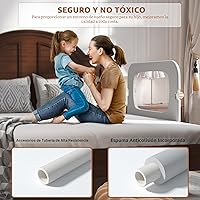 Vista 4 de Baranda de cama para niños pequeños, protector de baranda de cama de bebé para niños, barandas de cama para niños pequeños con ajuste de anclaje