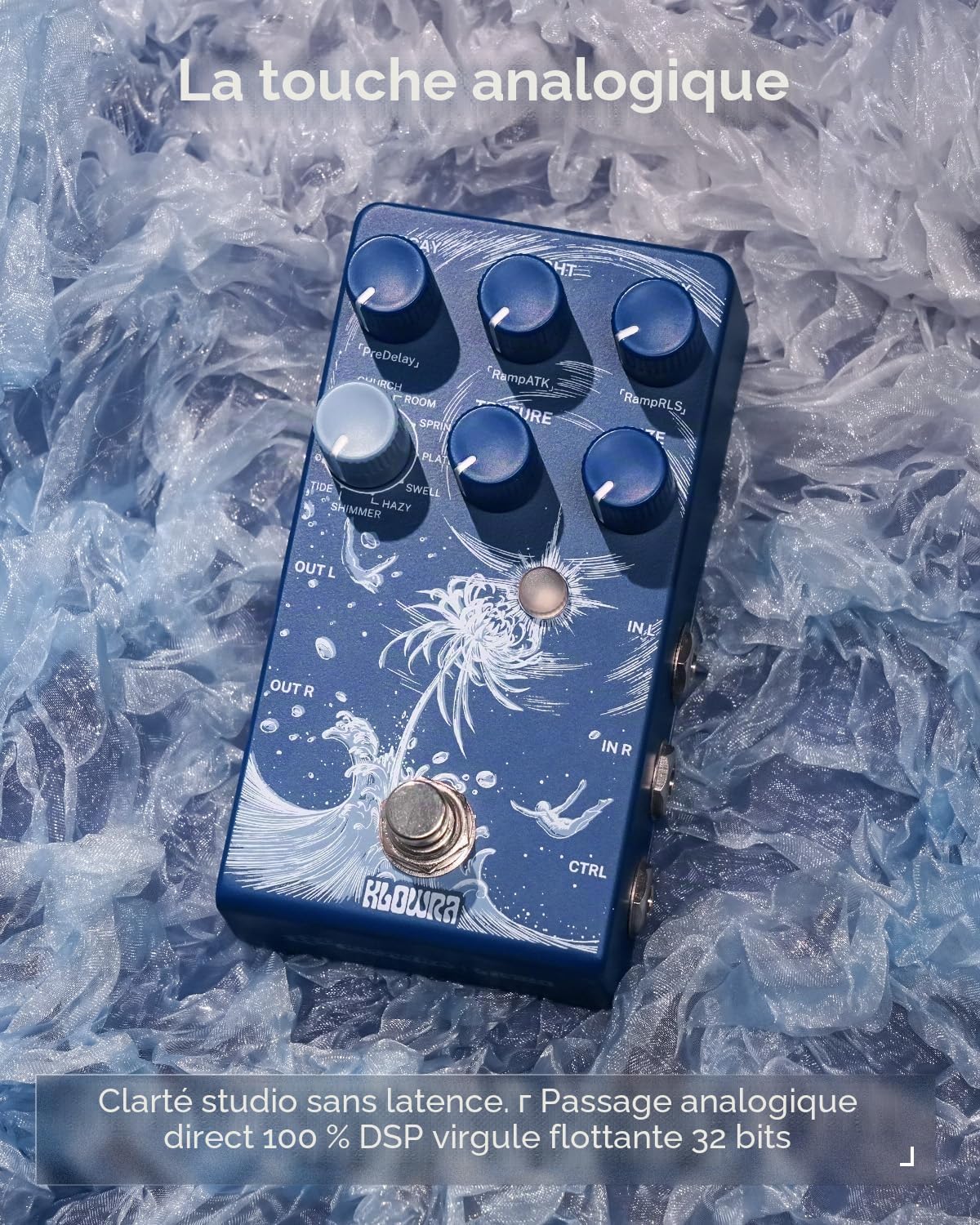 Pédale de Réverbération Stéréo Limbo avec Shimmer, Tide & Freeze - 9 Effets Ambiants pour Guitare Électrique, Basse & Synthé - Analog Dry-Through - Idéal pour Worship, Shoegaze & Live