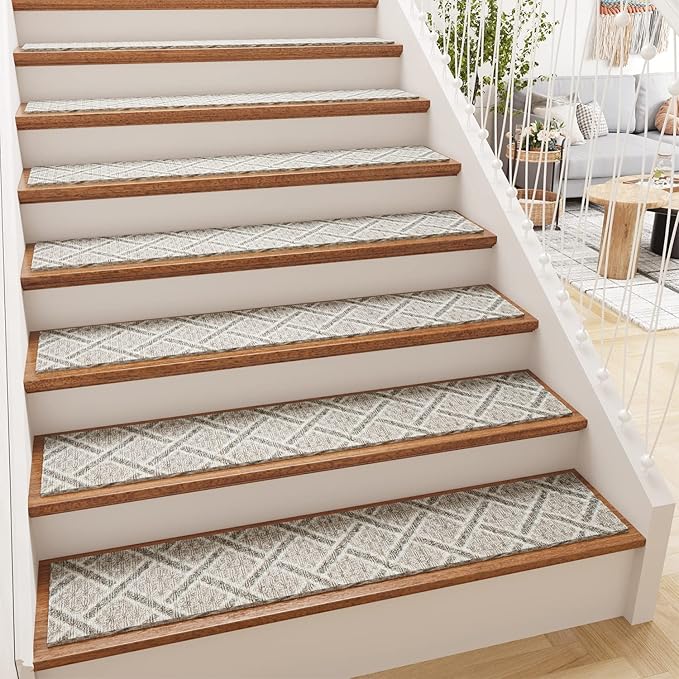 PADOOR Anti Slip StairTreads, Reusable Carpet Stair Treads