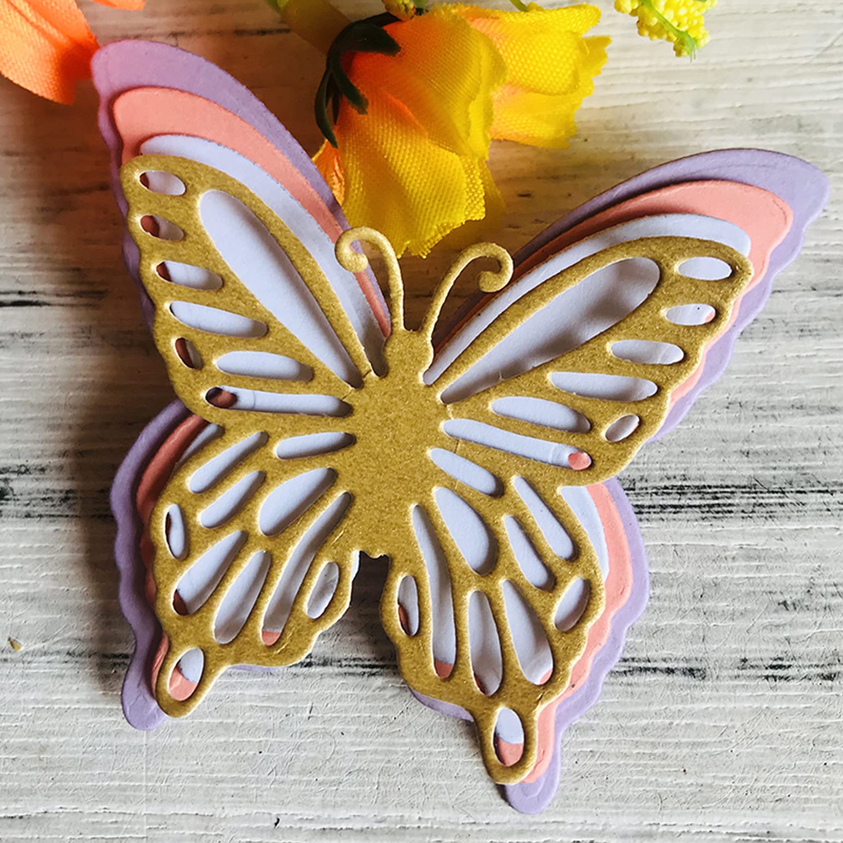 Set De 3 Troqueles De Mariposa Metálicos 3D Para Manualidades - Ideal Para Scrapbooking, Tarjetas Y Decoración DIY