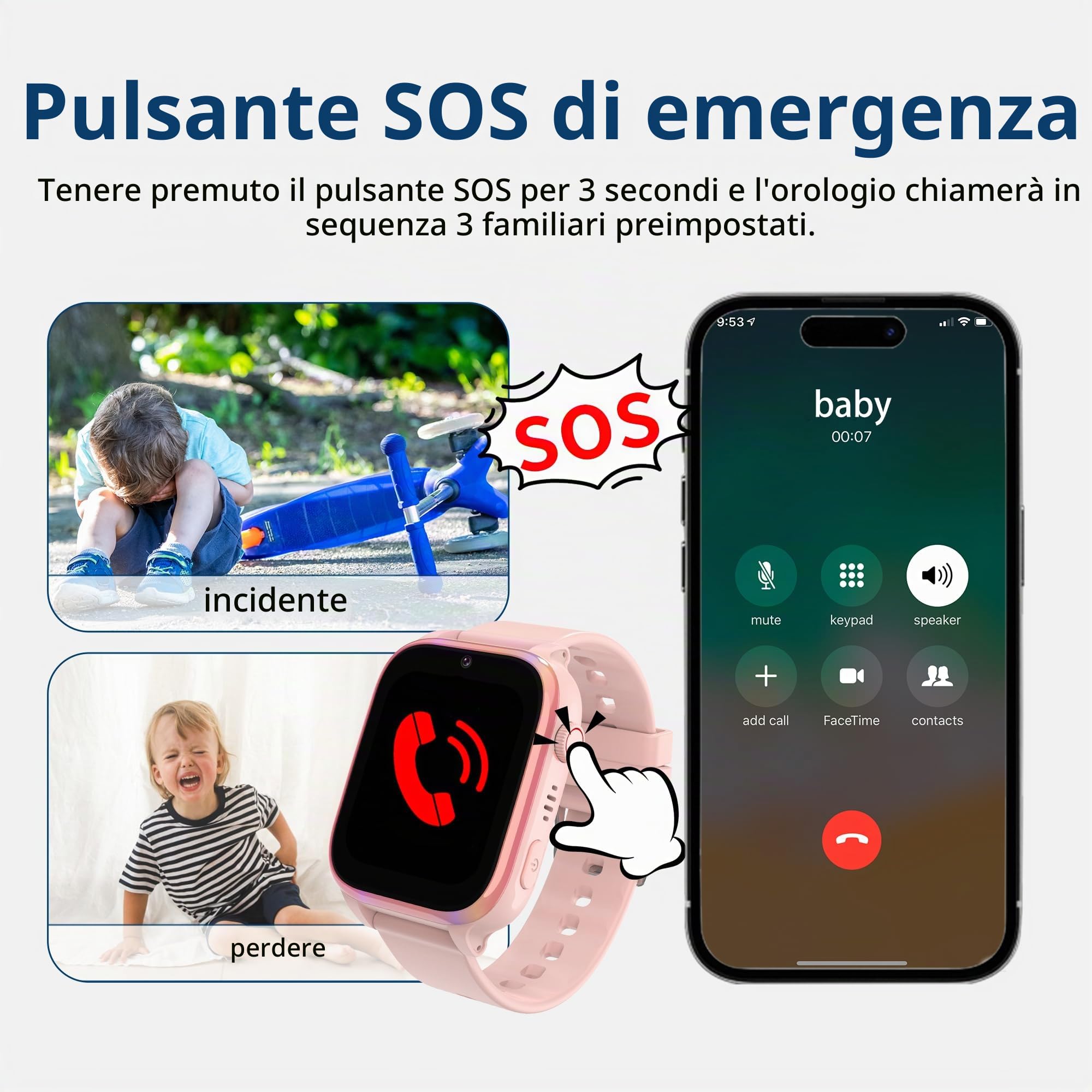 4G Smartwatch Bambini con GPS e Videochiamate, Orologio Telefono Bambino con Chiamate, Chat Vocale, SOS, Modalità Scuola, IP68, Contapassi, Sveglia, Fotocamera, Regalo per Ragazza e Ragazzo, Nero
