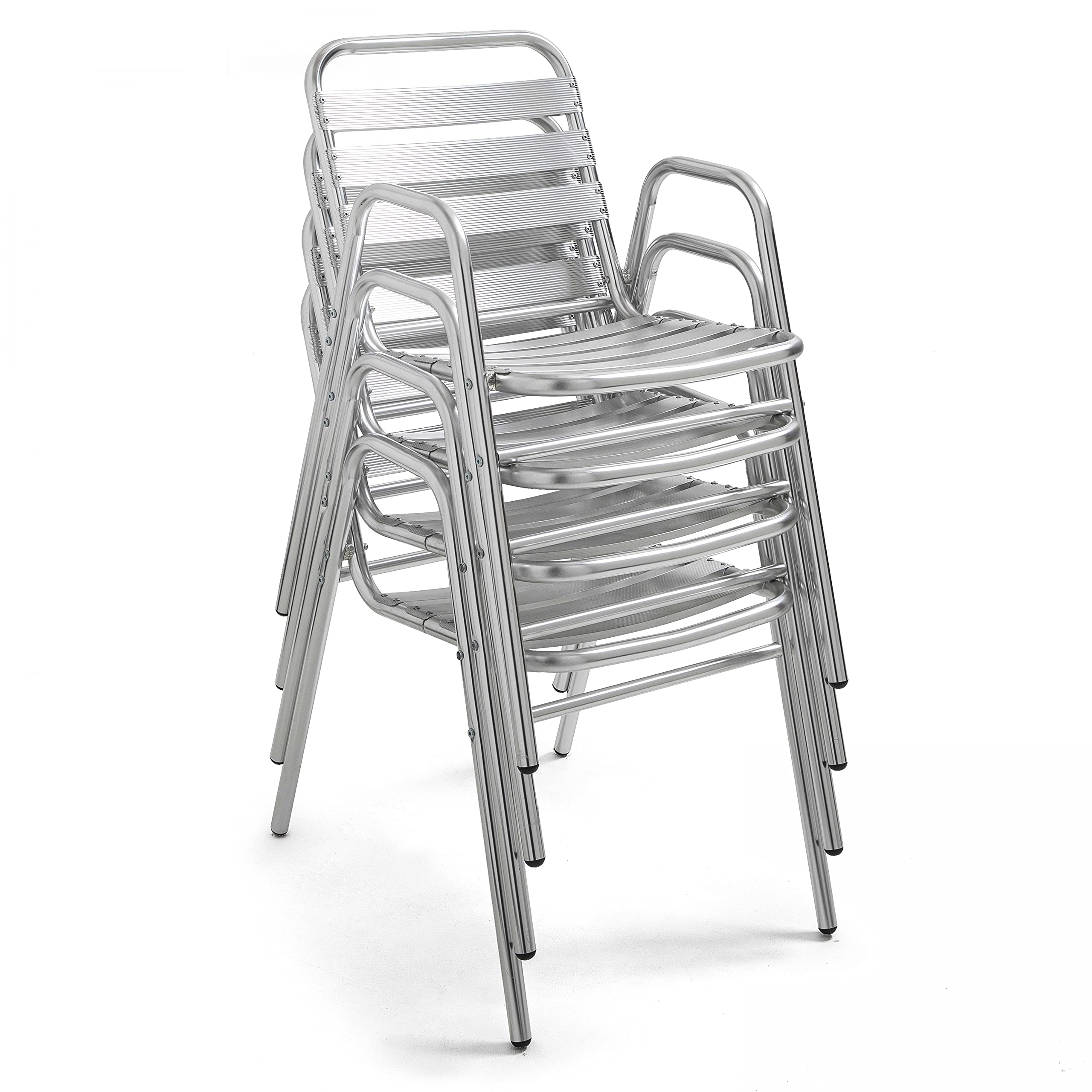 Oviala Chaise de Jardin empilable en Aluminium Gris Clair