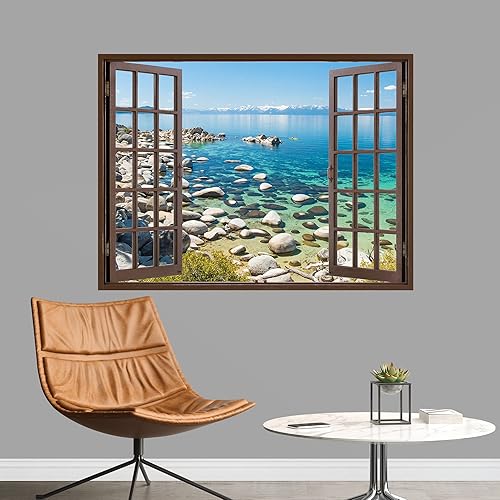 Miniatura 39 de IDEA4WALL Adhesivo mural removible para pared, cielo azul, vibrante, verano, montaña, valle, naturaleza, desierto, arte moderno, paisaje, colorido