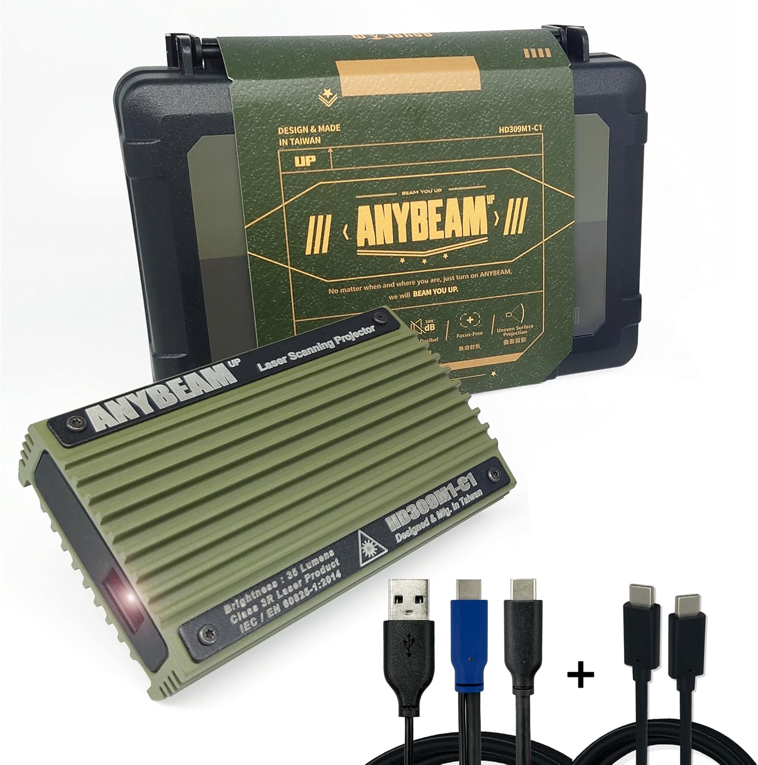 UP» Mini proyector de campamento de escaneo láser para iPhone 15, 16Android, sin enfoque, 720p, tamaño de proyección de 100 pulgadas, 34 ANSI,