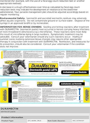 Miniatura 5 de durvet Pasta de ivermectina Duramectina 1.87% para caballos, 0.21 oz (paquete de 2)
