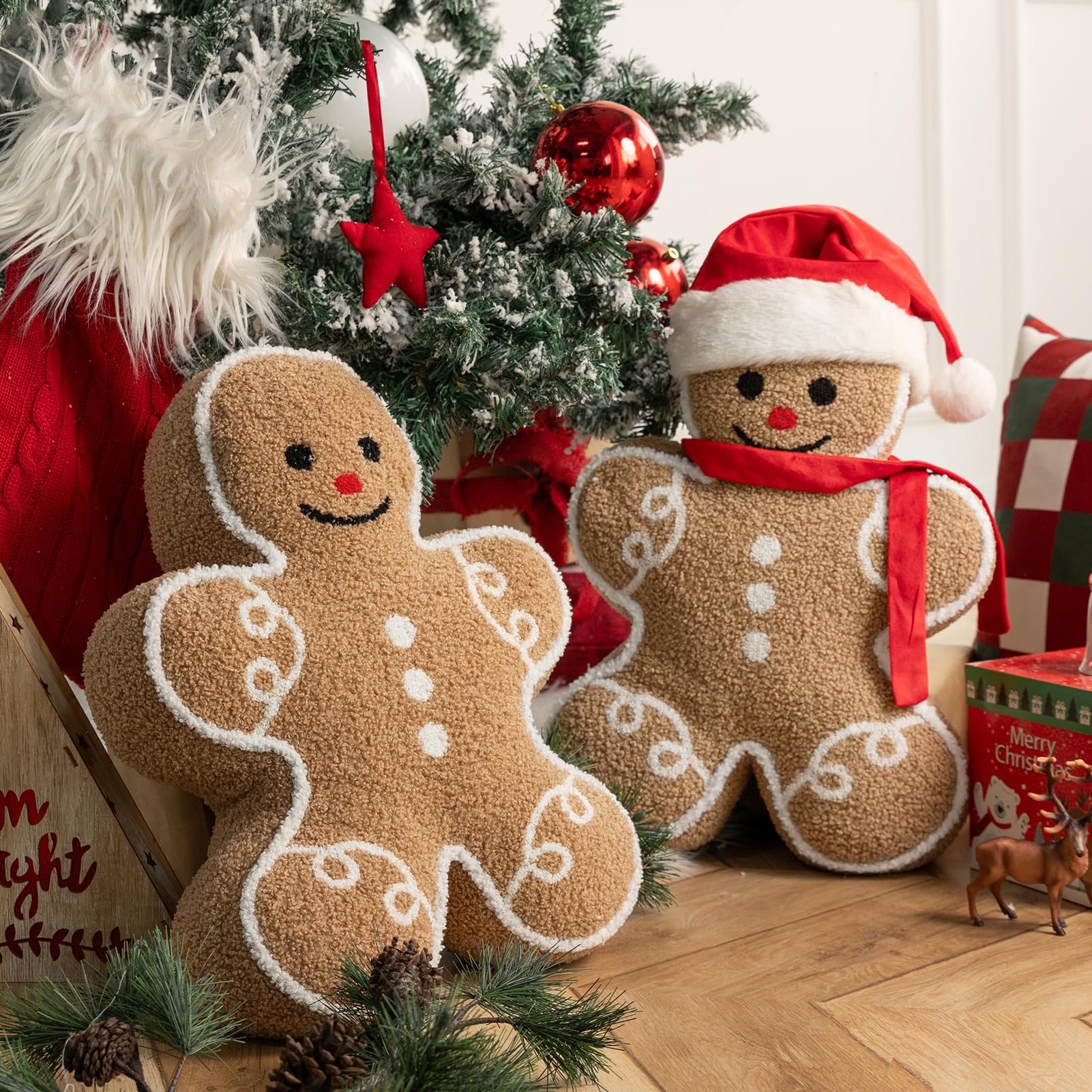 Coussin Décoratif Sapin De Noël En Peluche - Mignon Et Doux Pour Décorer Canapé Ou Fête - 7